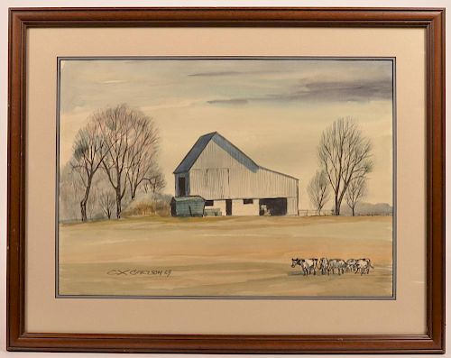C.X. CARLSON 1969 WATERCOLOR ON