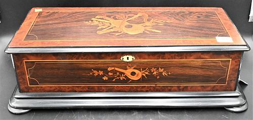 CYLINDER MUSIC BOX, HAVING INLAID