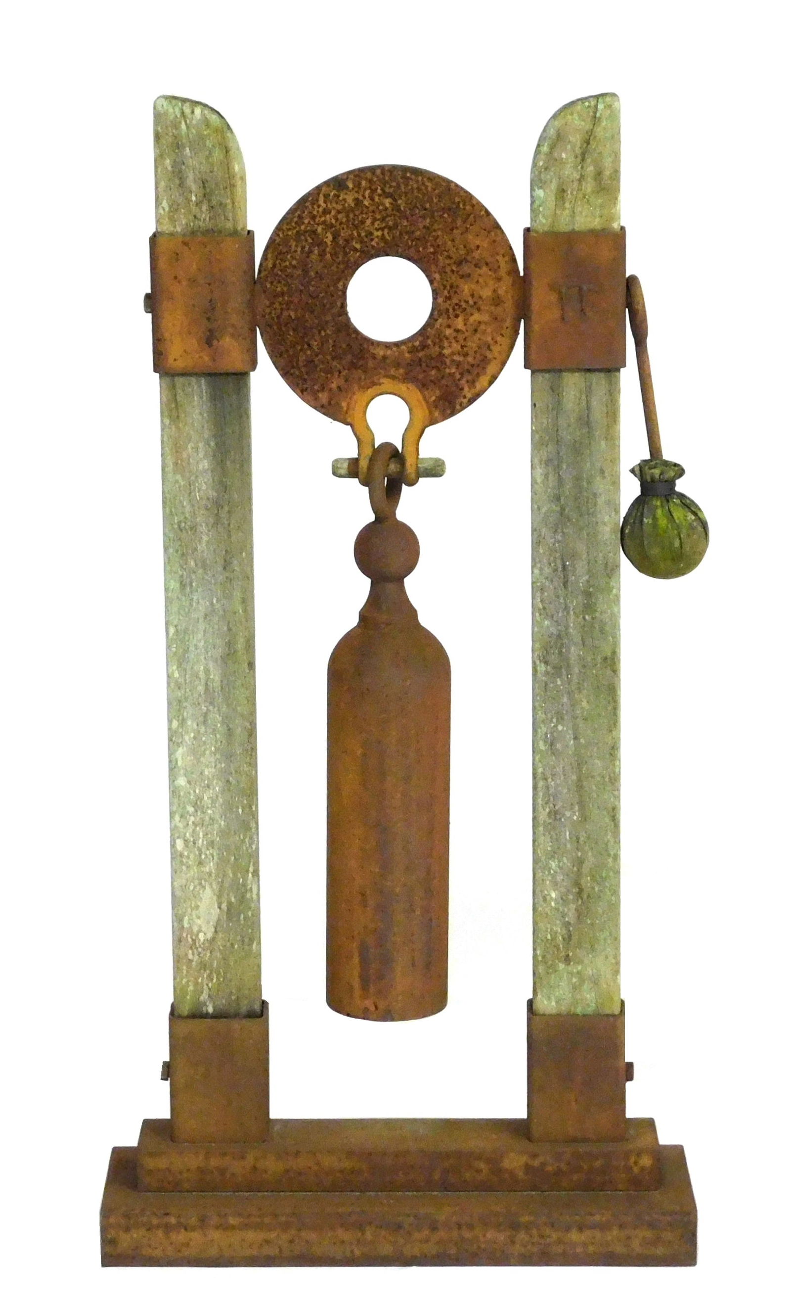 CYLINDRICAL METAL GARDEN BELL OR