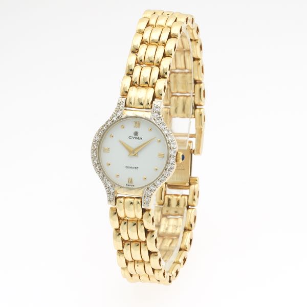 CYMA SWISS LADIES' 14K GOLD AND