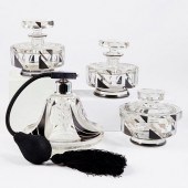 CZECH ART DECO CRYSTAL CUT GLA