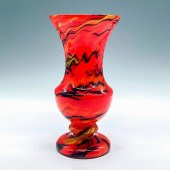 CZECH ART GLASS SPATTER VASESi
