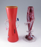 CZECH BOHEMIAN ART GLASS: 1) A