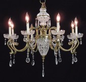CZECH CRYSTAL AND BRASS CHANDE