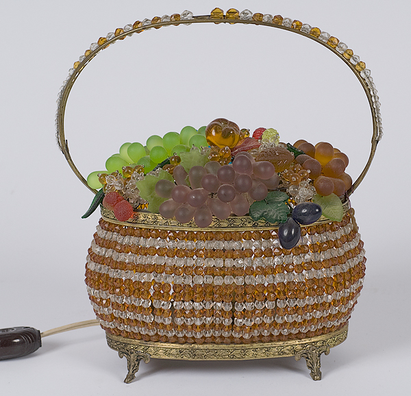 Czech Glass Fruit Basket Lamp