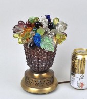 CZECH GLASS FRUIT BASKET LAMPw