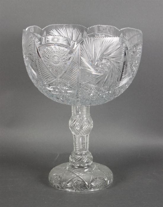 Czecho-Bohemian cut glass compote