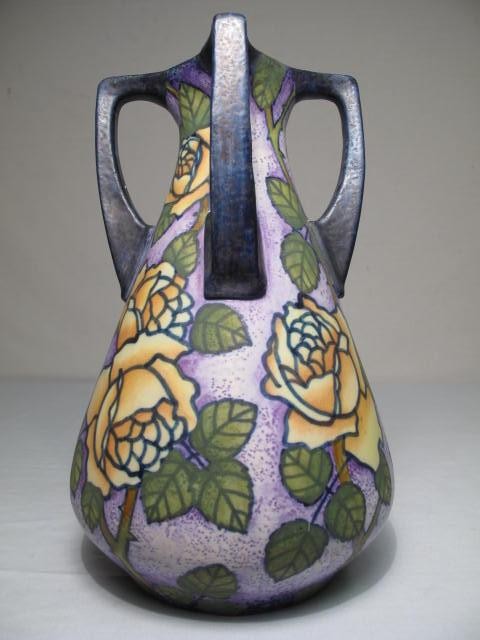 Czechoslovakian art pottery vase