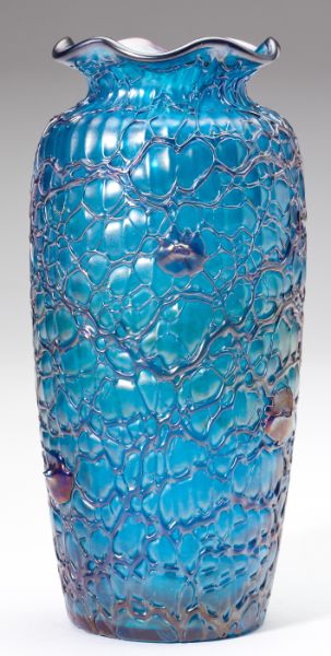 Czechoslovakian Blue Threaded Glass