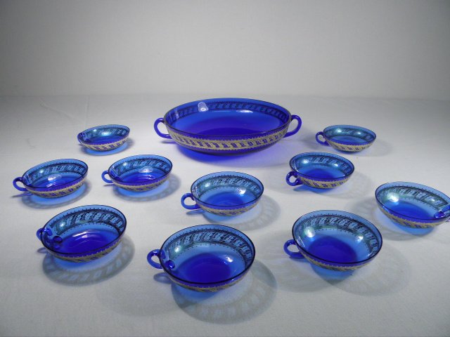 Czechoslovakian gilt cobalt blue