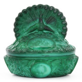CZECHOSLOVAKIAN MALACHITE GLAS