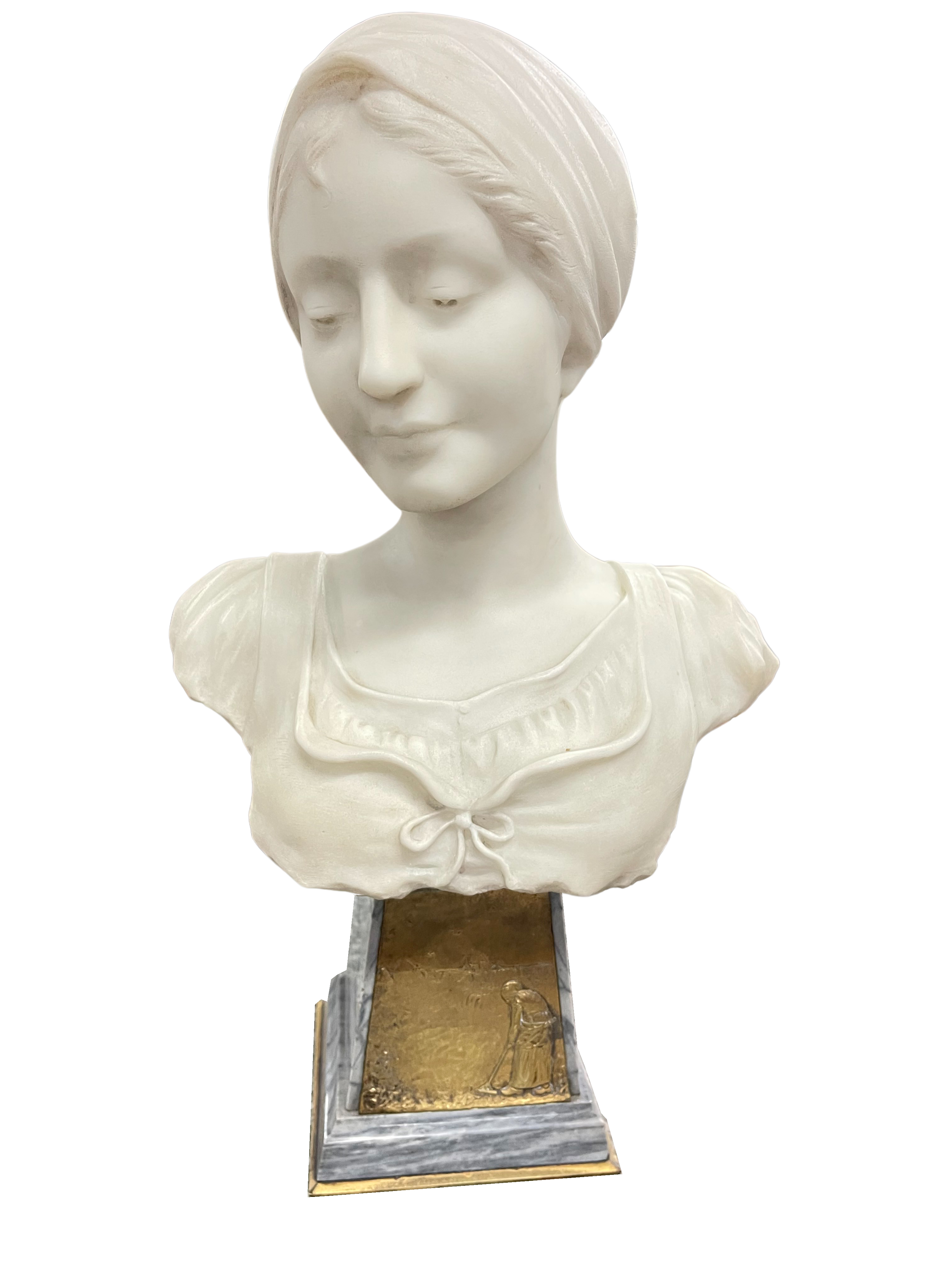 D. ALONZO; SIGNED FRENCH MARBLE