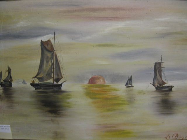 D. Boyem Oil boats at sunset 19th