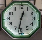D-E ART DECO NEON WALL CLOCK,