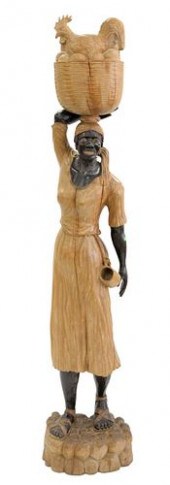 D. LE CONTE CARVED WOOD FIGURE