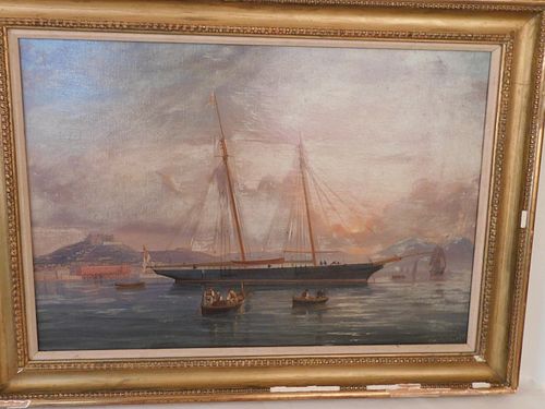 D. SAMUELS PAINTING SCHOONER IN