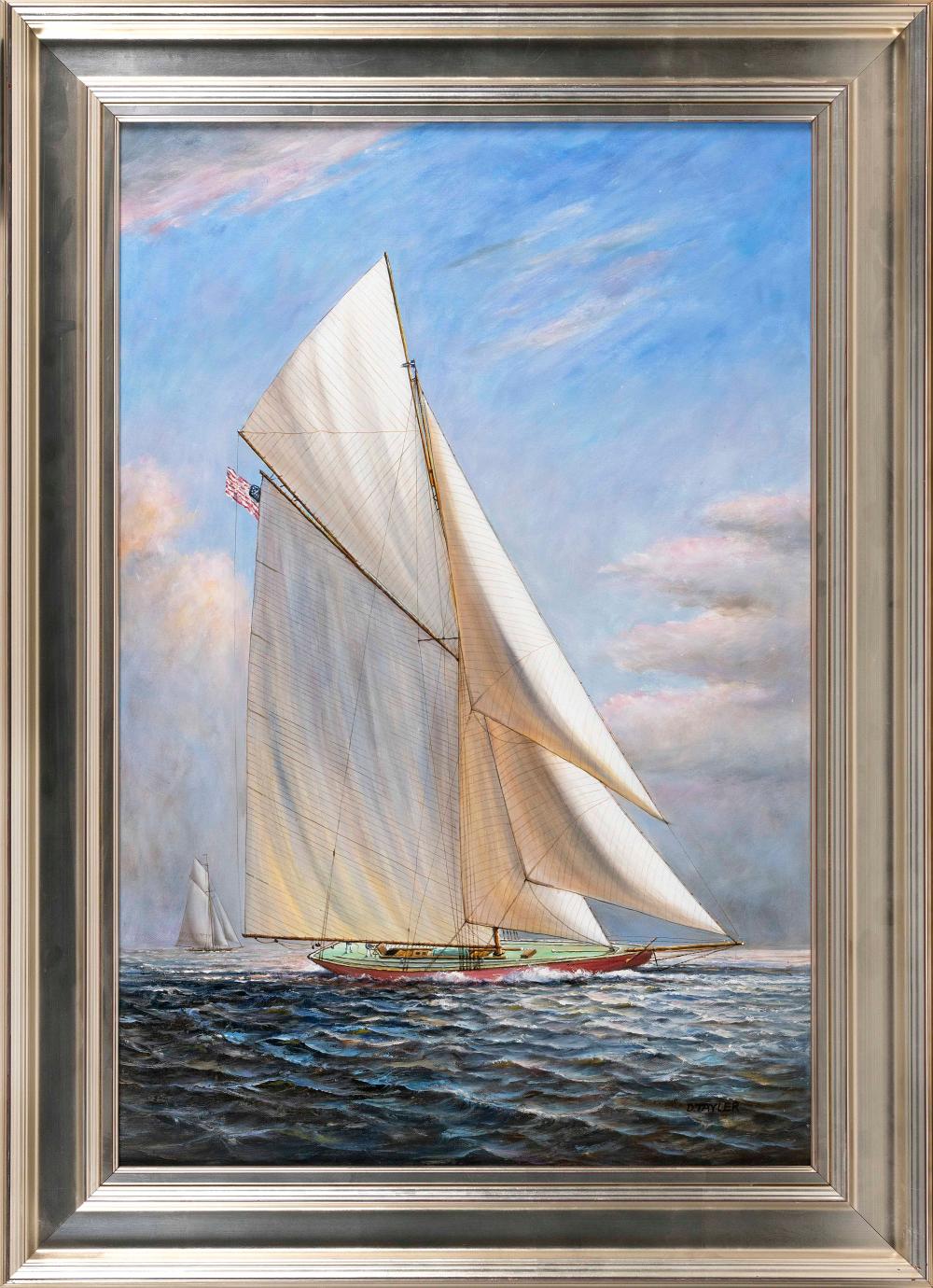 D. TAYLER (CONTEMPORARY,), YACHT AT