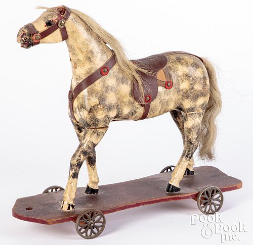 DABBLED PAINTED AND CARVED WOOD