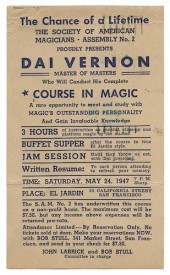 DAI VERNON COURSE IN MAGIC POS