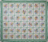 DAISY APPLIQUE QUILT WITH FLOS
