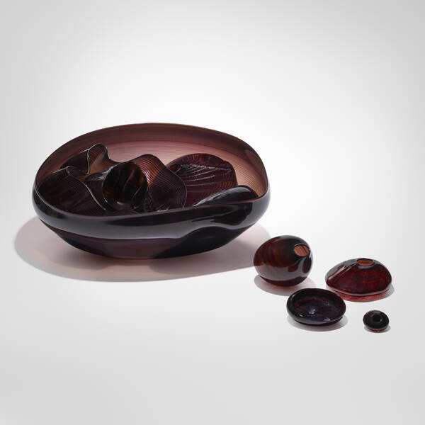 Dale Chihuly. Black Seaform set.