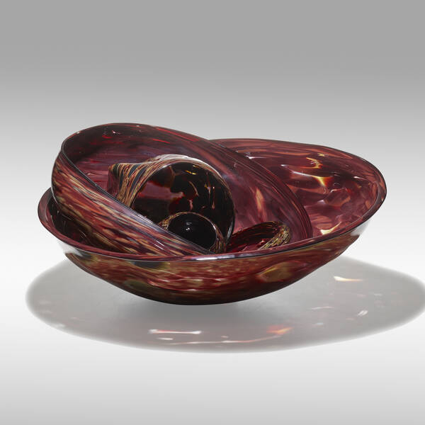Dale Chihuly. Blood Red Basket Set.