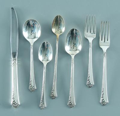 Damask sterling flatware, by