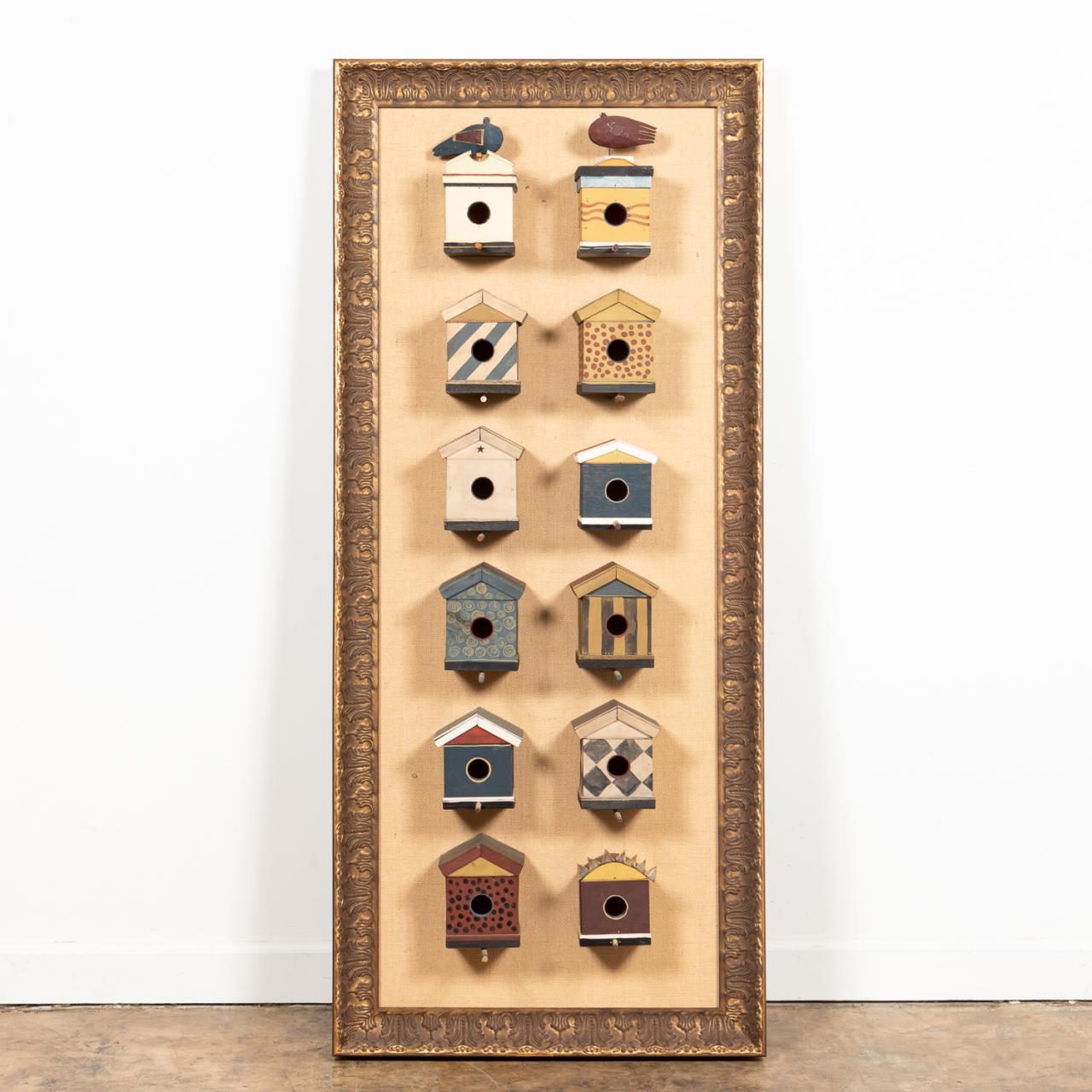 DAN HALE FRAMED FOLK ART BIRDHOUSES
