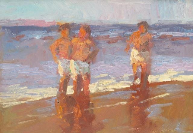 DAN MCCAW (B.1942) BEACH SWIM OIL