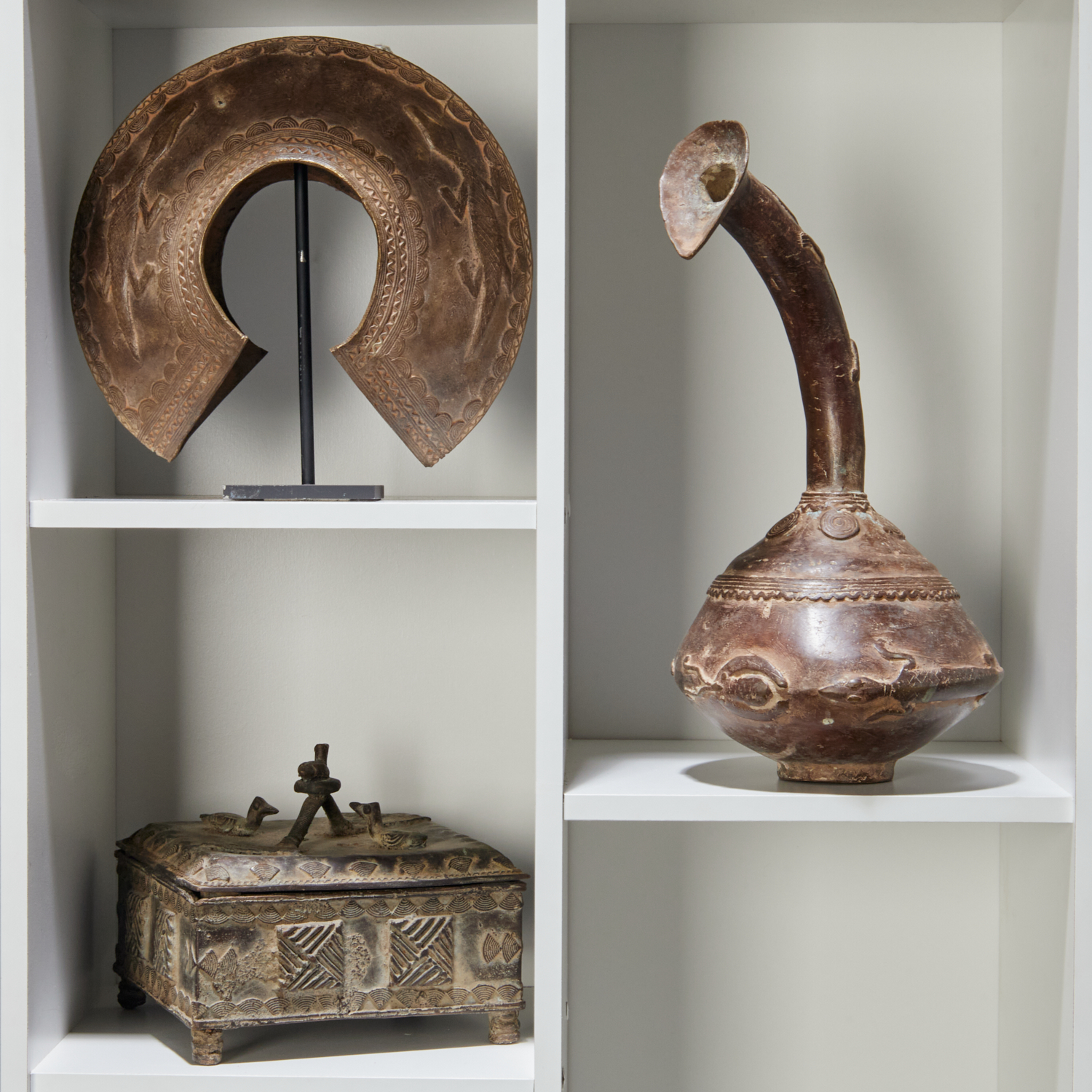 DAN PEOPLES,  (3) BRONZE ITEMS