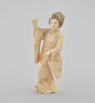 Dancing Geisha Carved ivory of a