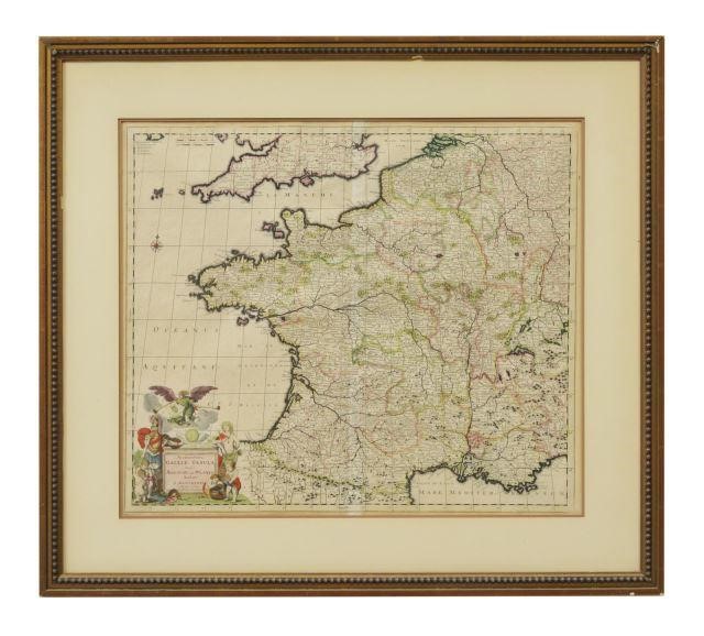 DANCKERTS ATLAS MAP OF FRANCE,