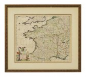 DANCKERTS ATLAS MAP OF FRANCE,