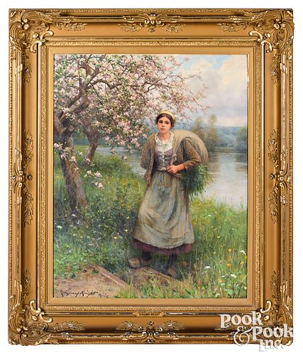 DANIEL RIDGWAY KNIGHT OIL CANVAS