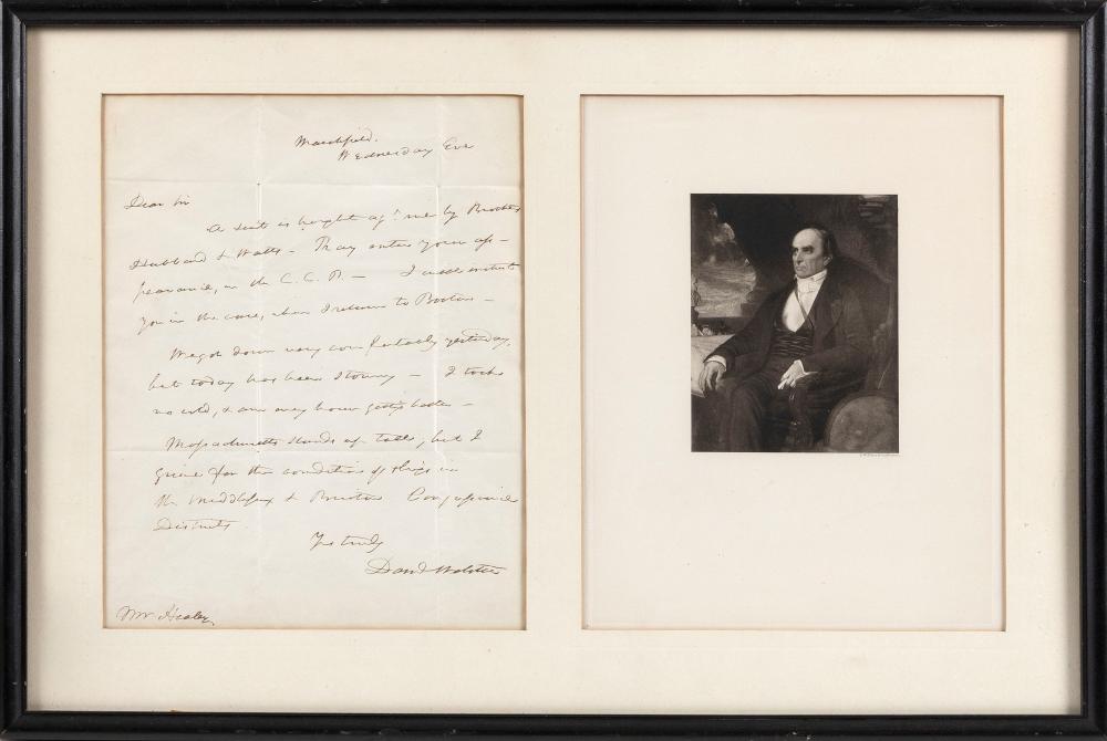 DANIEL WEBSTER AUTOGRAPHED LETTER