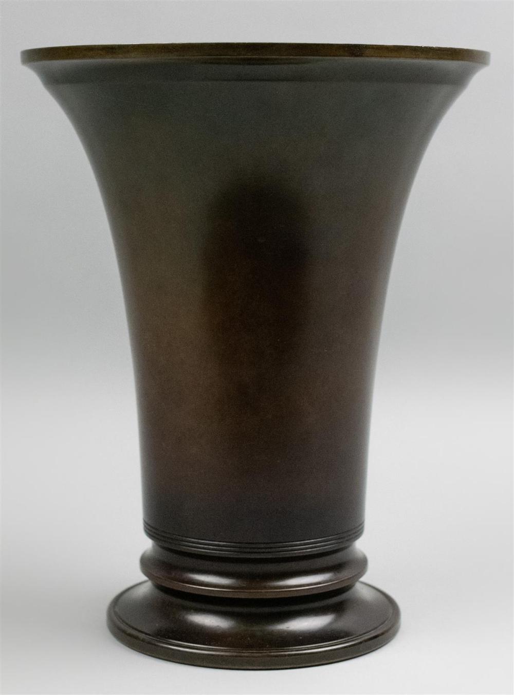 DANISH ART DECO BRONZE VASE BY JUST