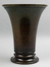 DANISH ART DECO BRONZE VASE BY