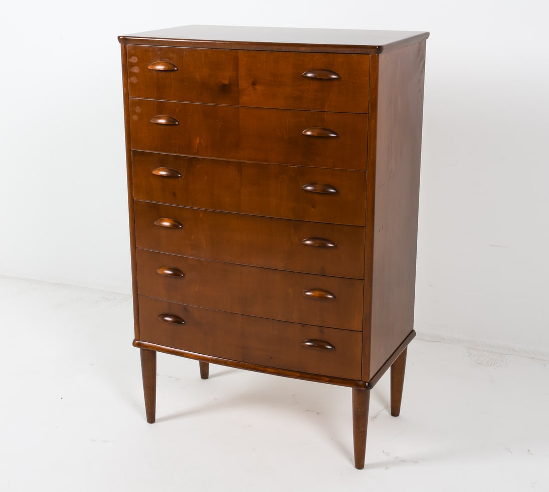 DANISH BEECH TALLBOY CHEST C.