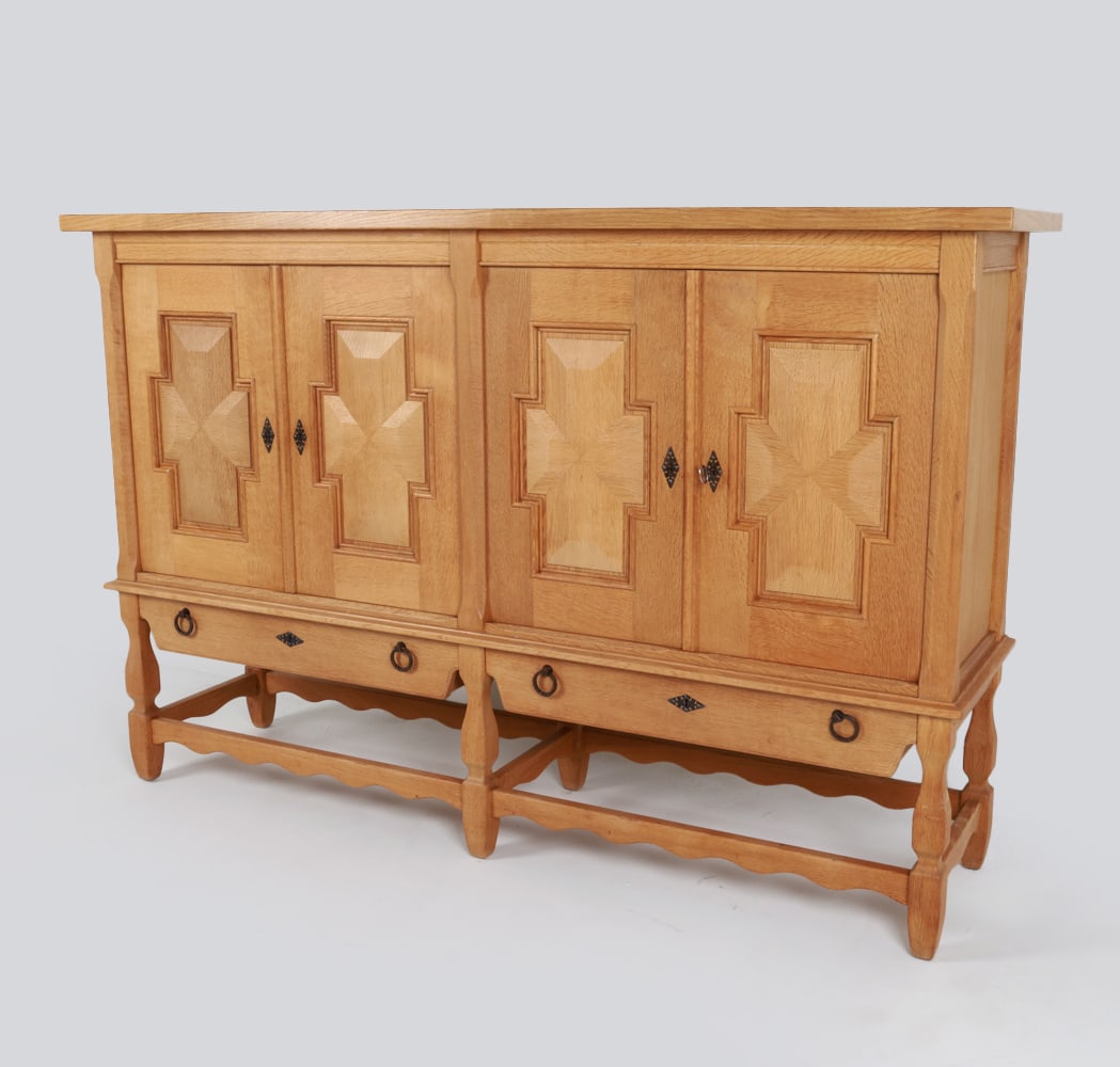 DANISH BRUTALIST OAK HIGHBOARD C.