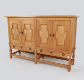 DANISH BRUTALIST OAK HIGHBOARD
