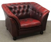 DANISH BUTTON-TUFTED OXBLOOD L