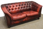 DANISH BUTTON-TUFTED OXBLOOD L