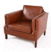 DANISH LEATHER & BEECH LOUNGE