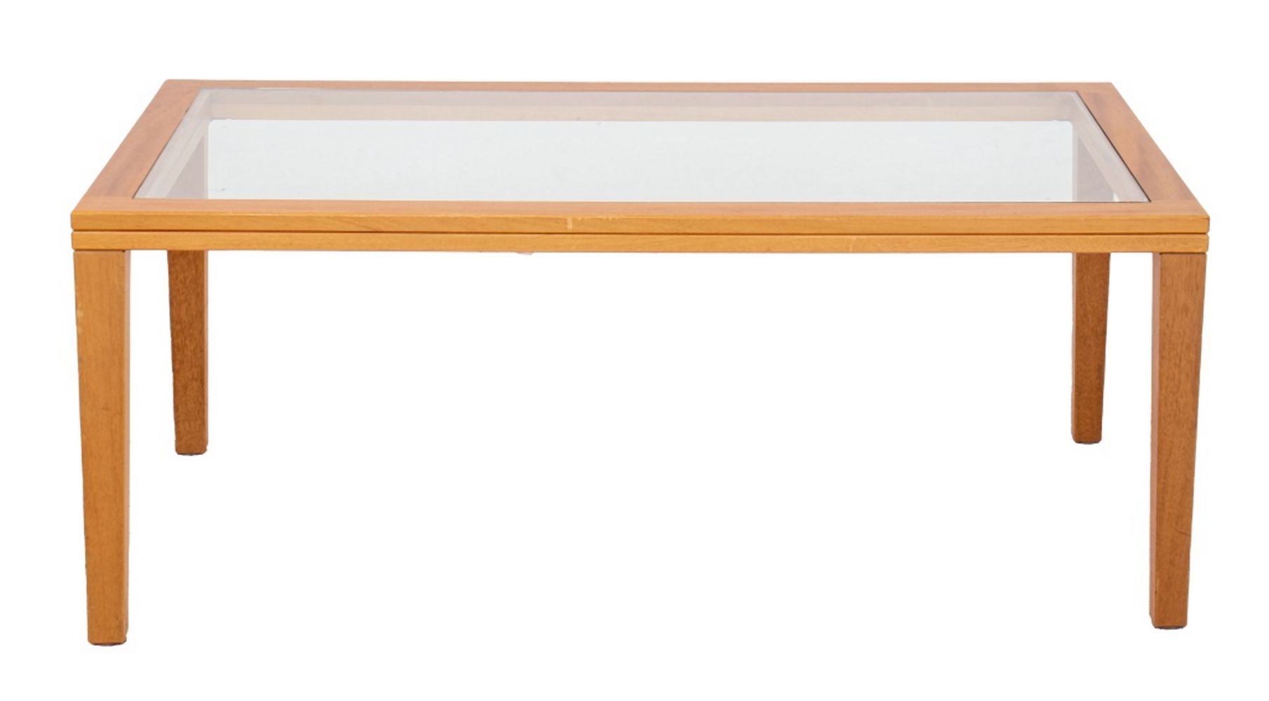 DANISH MODERN CHERRY WOOD & GLASS