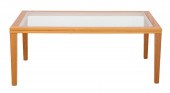 DANISH MODERN CHERRY WOOD & GL