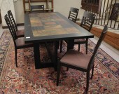 DANISH MODERN DINING TABLE AND
