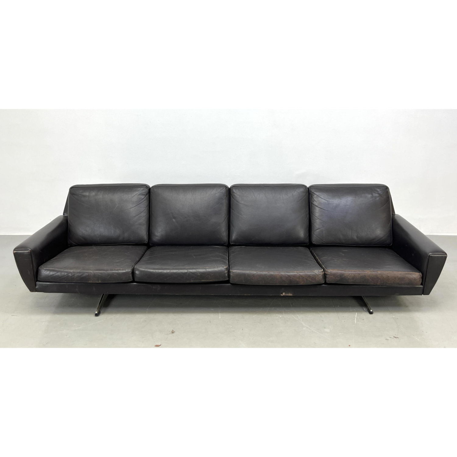 Danish Modern Leather Sofa on