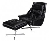 DANISH MODERN LEATHER UPHOLSTE