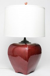 DANISH MODERN OXBLOOD PORCELAI