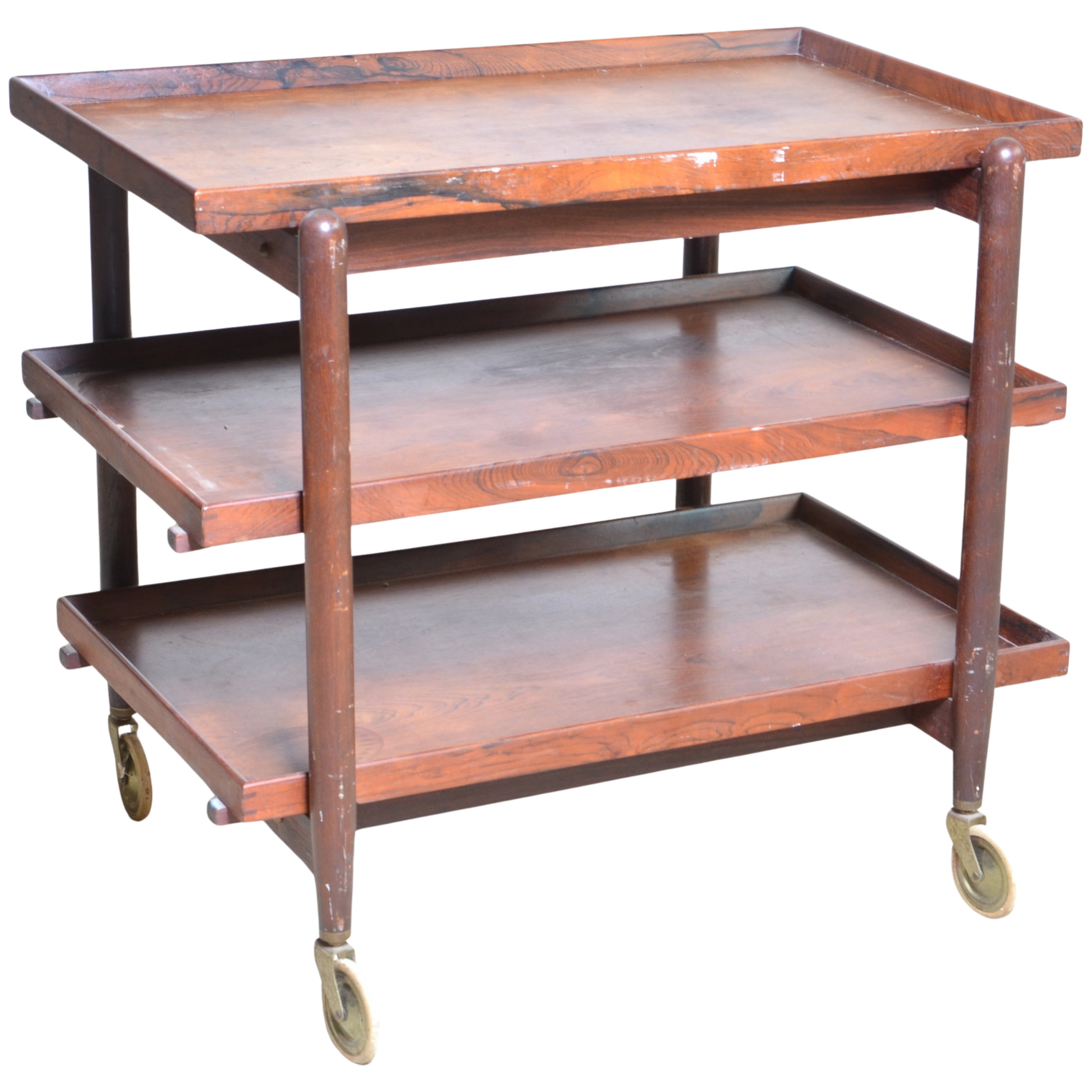 Danish Modern rosewood 3-tier bar